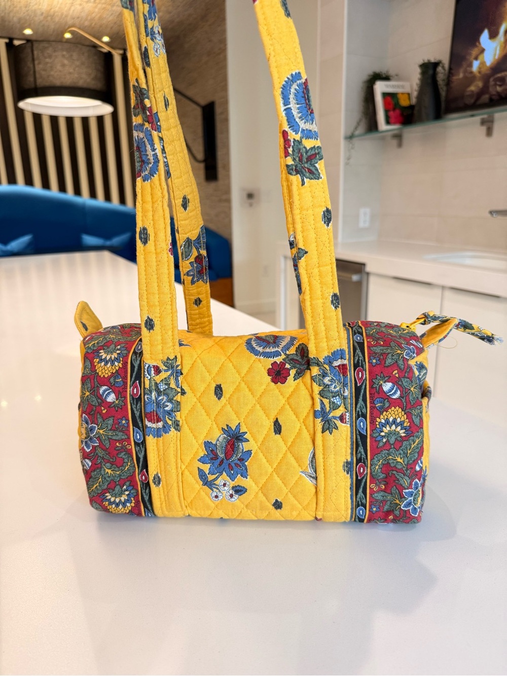 Rare Vintage 90s Y2K Vera Bradley French Yellow Small Duffle Bag Made USA - Picture 2 of 15